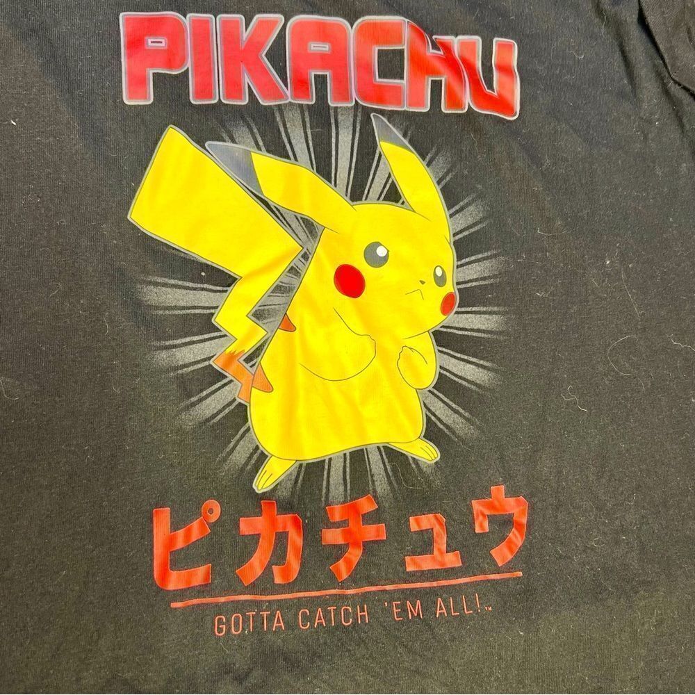 Pokemon Pikachu Men's Officially Licensed Nintendo Game Tee T-Shirt - Black